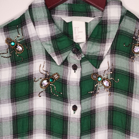 H&M Plaid Button Down Shirt - Picture 3 of 4